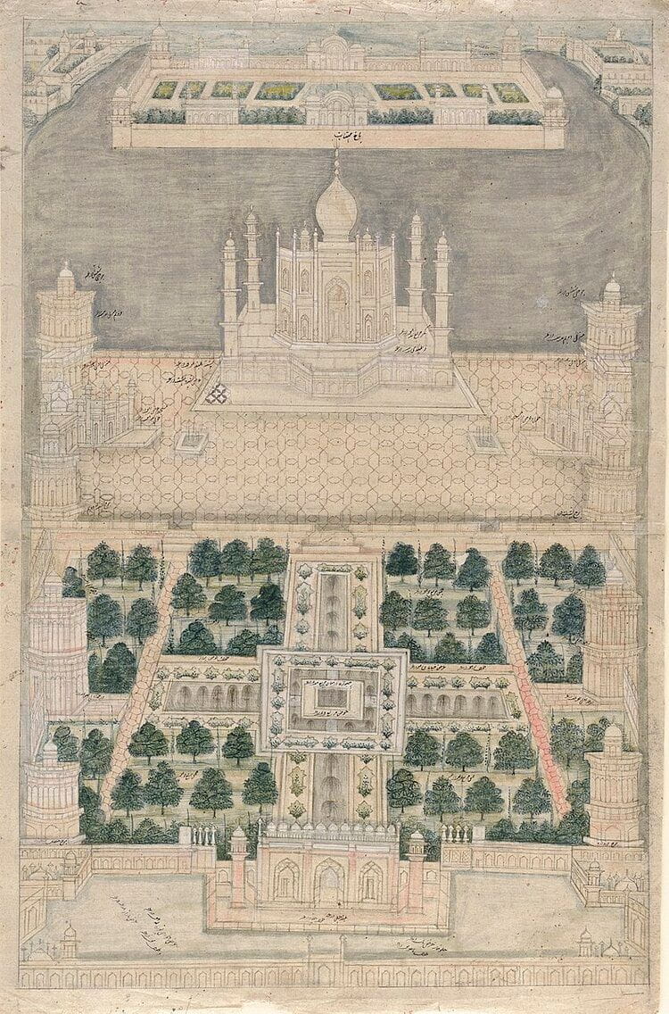 Bird's Eye View of the Taj Mahal at Agra (Source: The Smithsonian)
